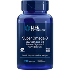 Life Extension Super Omega-3 EPA/DHA with Sesame Lignans & Olive Extract, 240 softgels